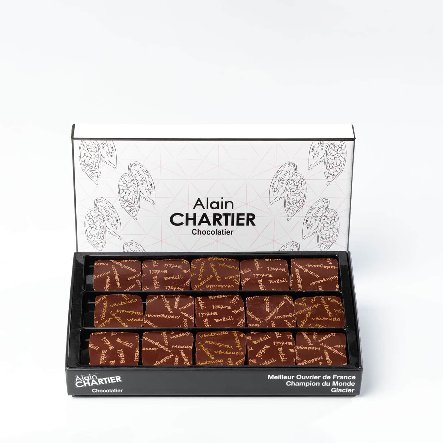 Assortiment Ganache d'Origines Chocolat Noir 125g - 15 pièces