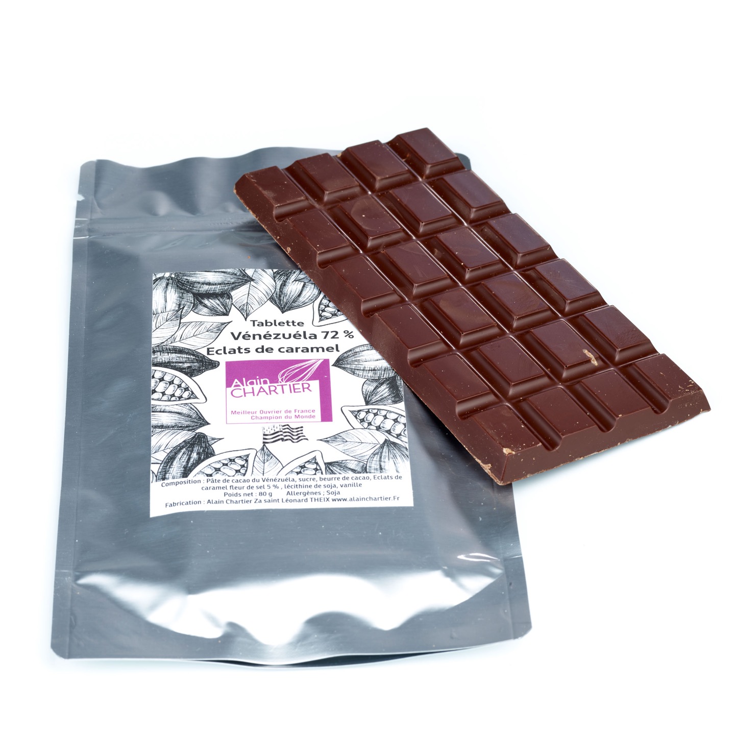 Tablette Chocolat Noir Caramel 72% Breizh 80g