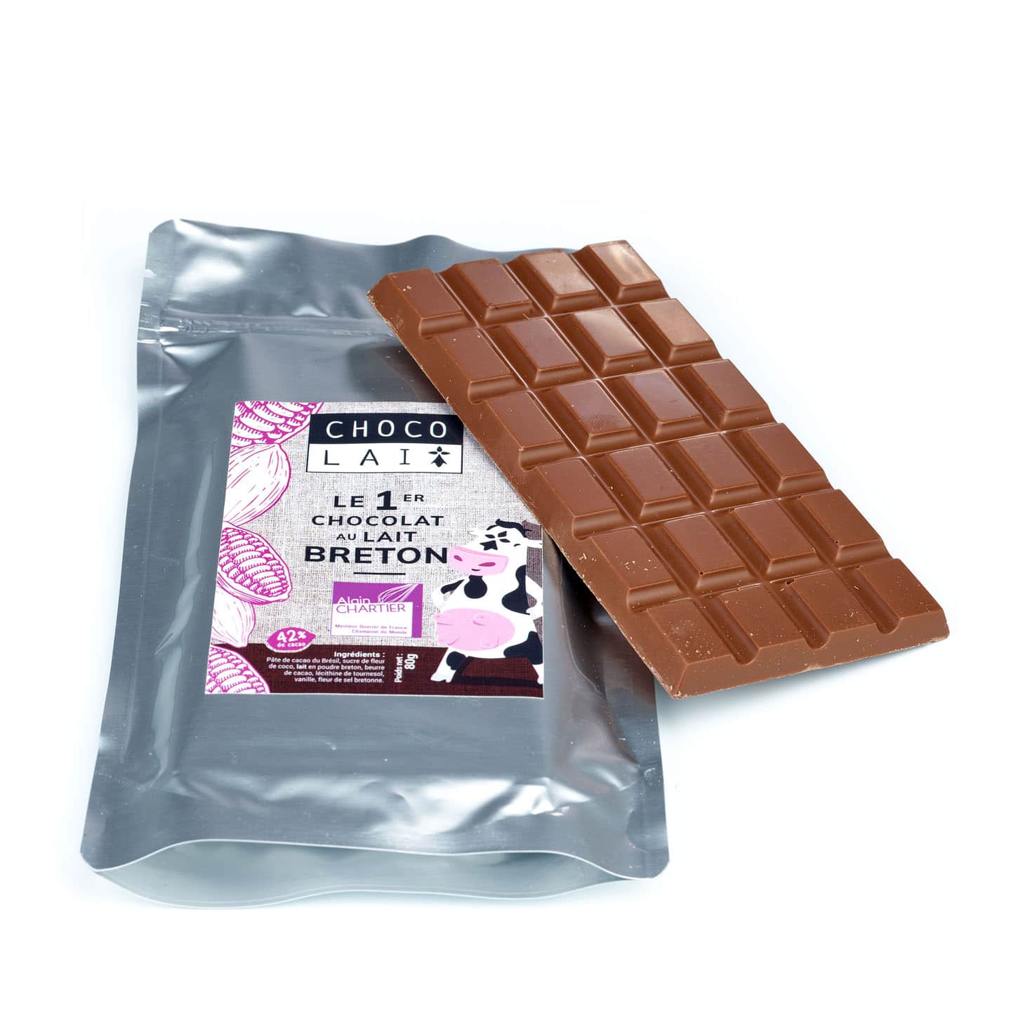 Tablette Chocolat Lait 42% Chocolait Breizh 80g