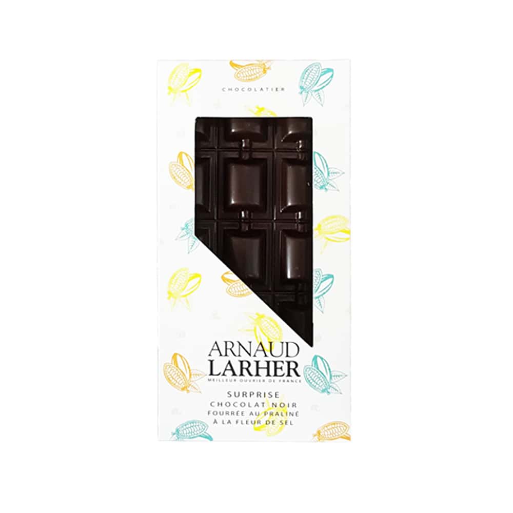 Tablette Chocolat Noir Praliné Fleur de Sel 70% 100g