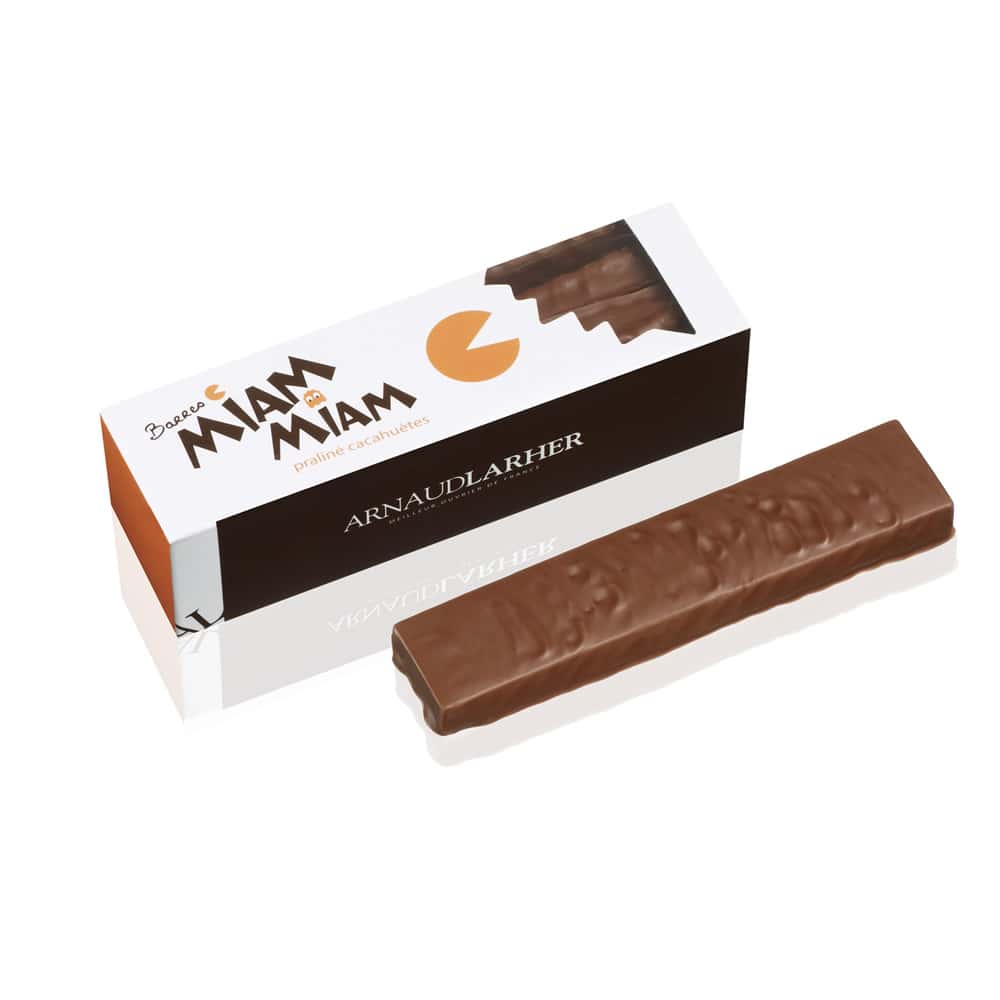 Chocolat Lait Praliné Cacahuète Caramel 70g Barre Miam Miam