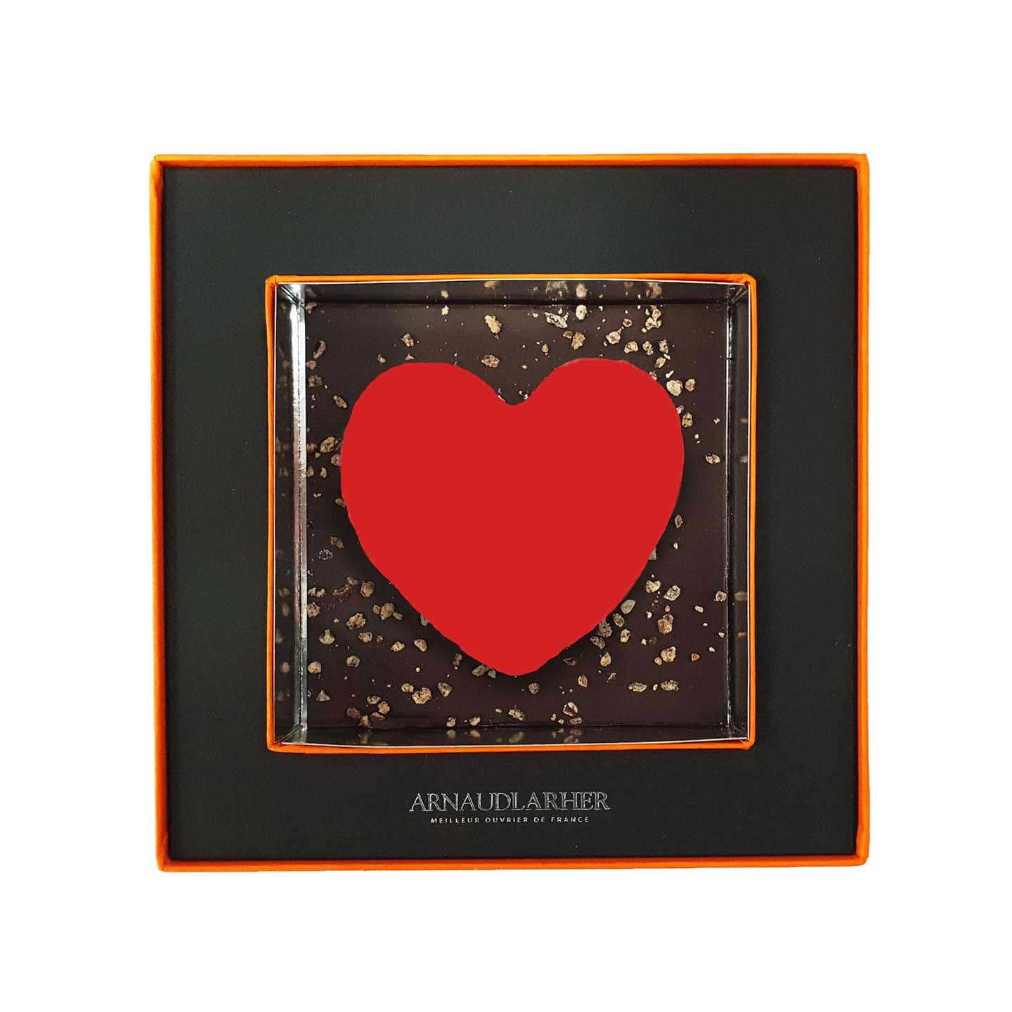 Grand Coeur Chocolat Noir Praliné Saint Valentin 150g