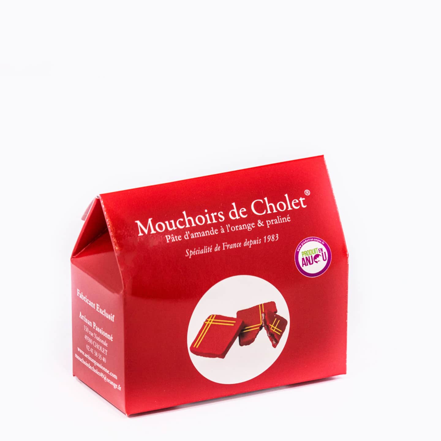 Pâte d’Amandes Orange, Praliné, Chocolat 100g - 12 pièces Mouchoirs de Cholet