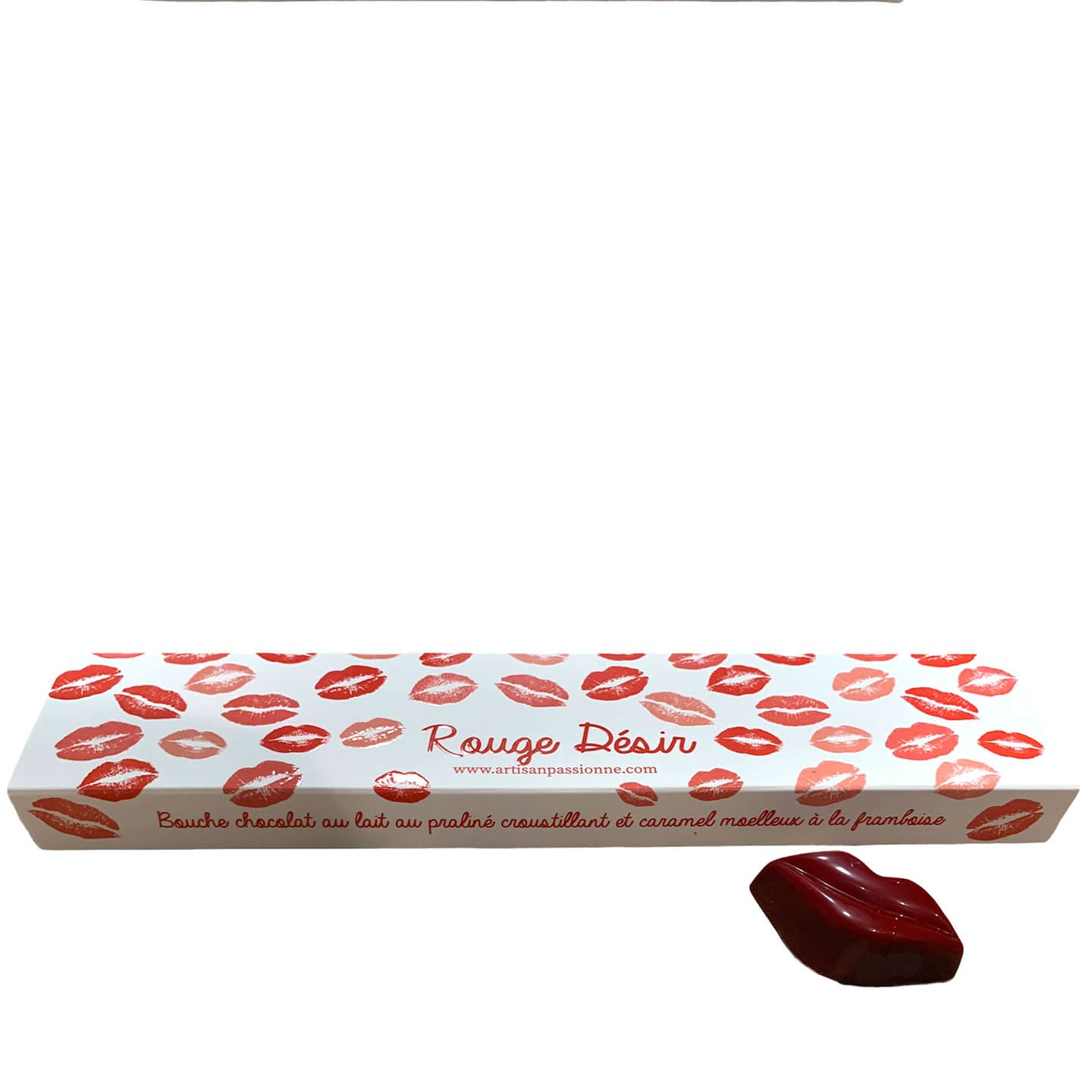 Praliné Chocolat Lait Caramel Framboise Céréales 120g - 9 pièces Bouches 'Rouge Désir'