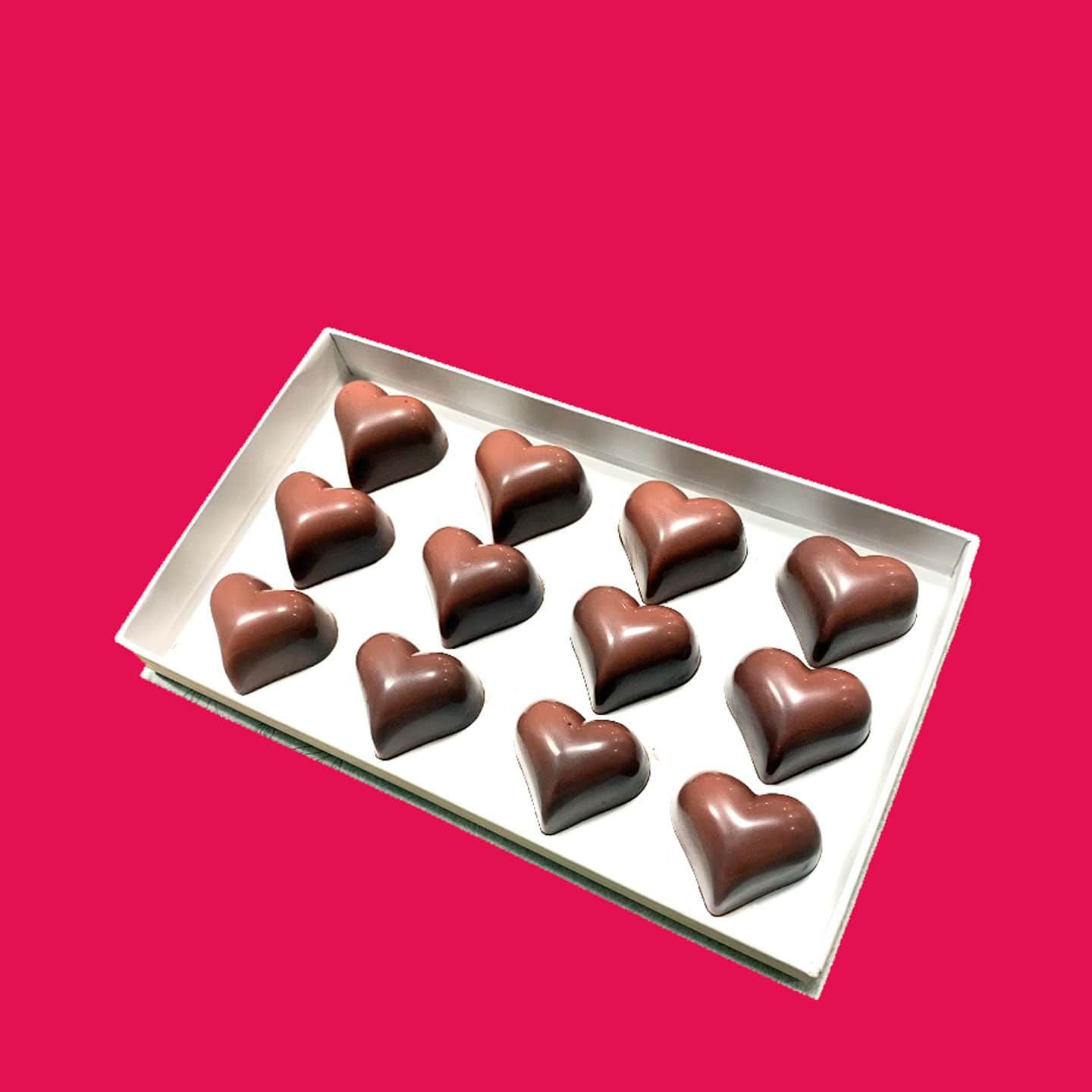 Caramel Vanille Noisette Chocolat Noir St Valentin 160g - 12 pièces