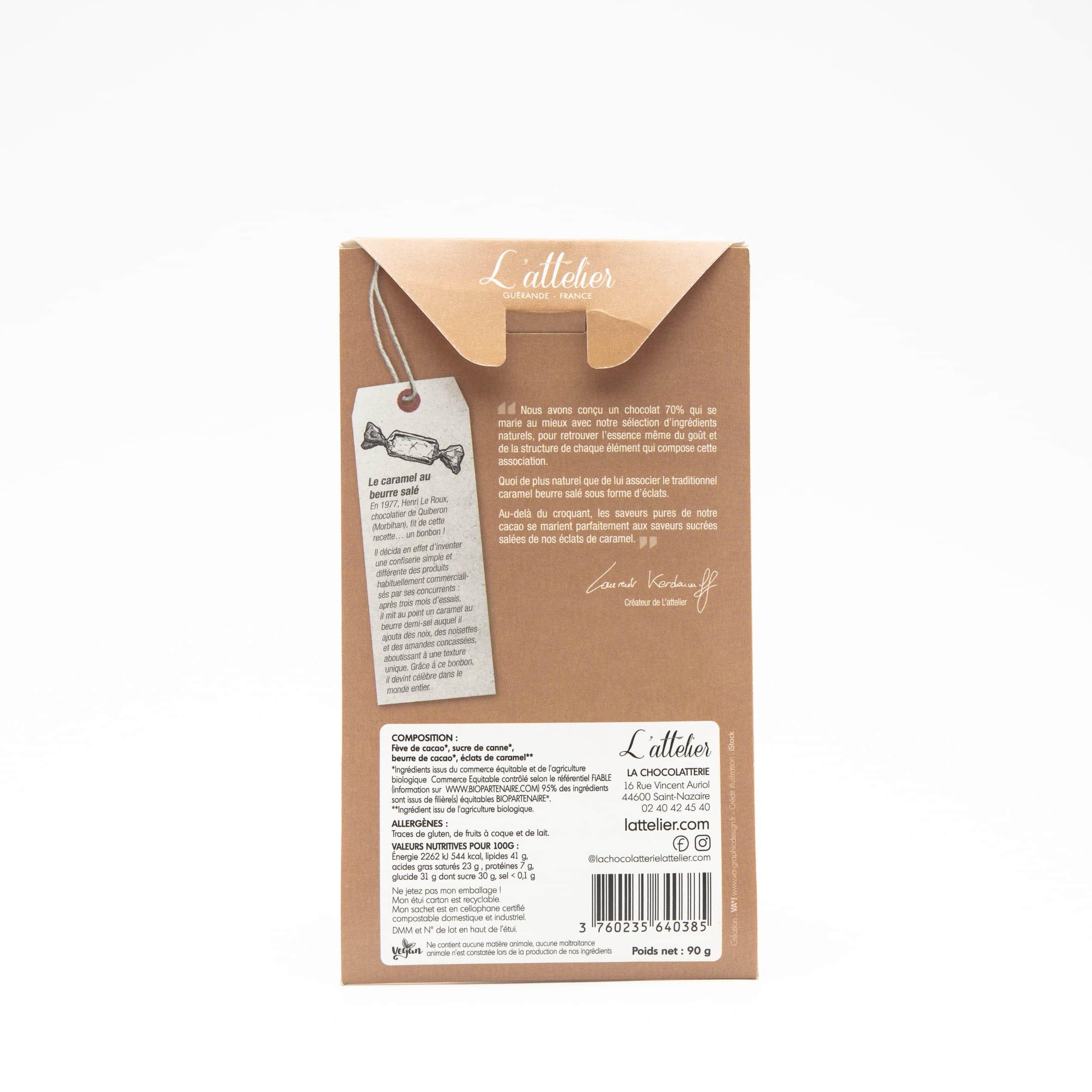 Tablette Chocolat Noir Caramel 70% 85g