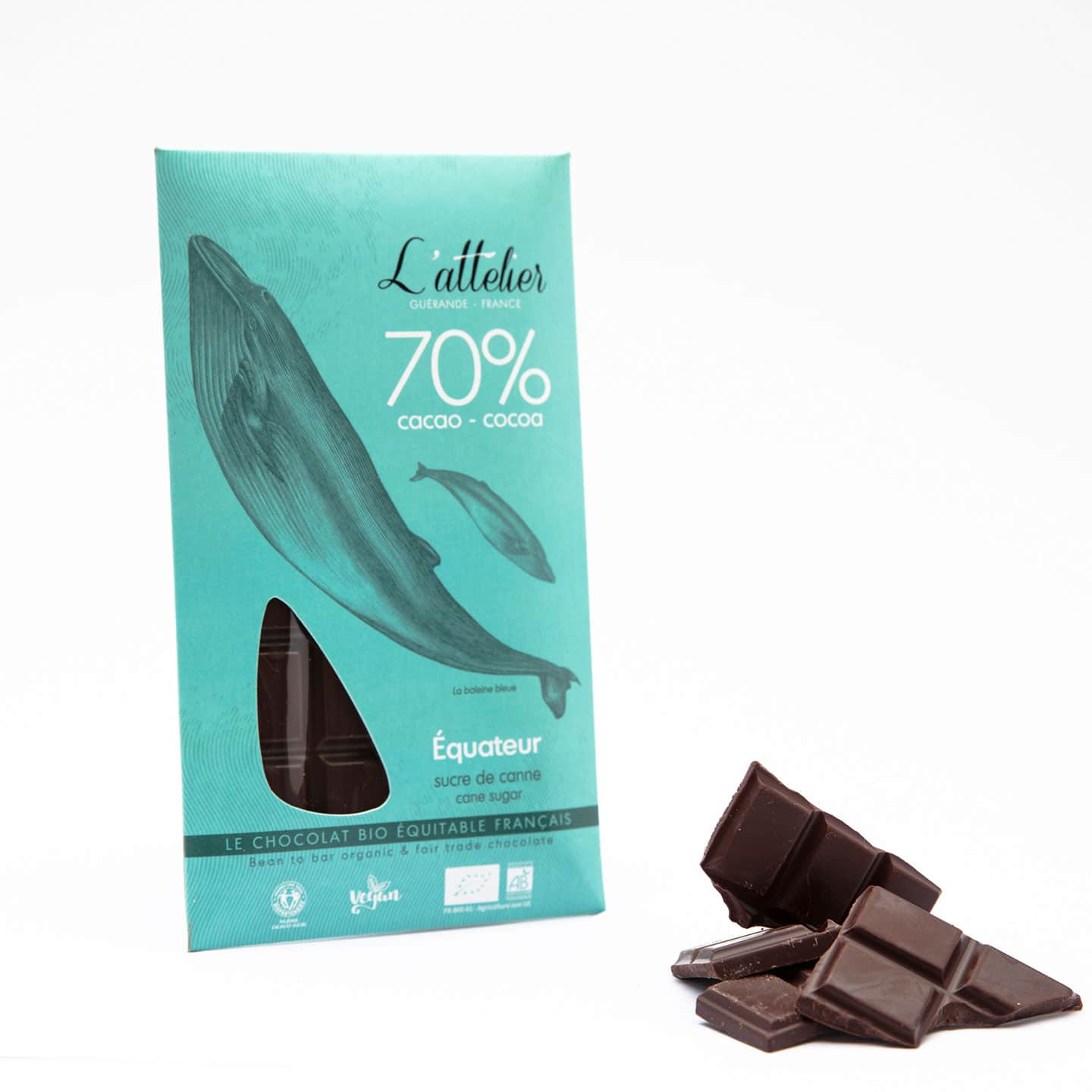 Tablette Chocolat Noir 70% origine Equateur 75g Bean to Bar