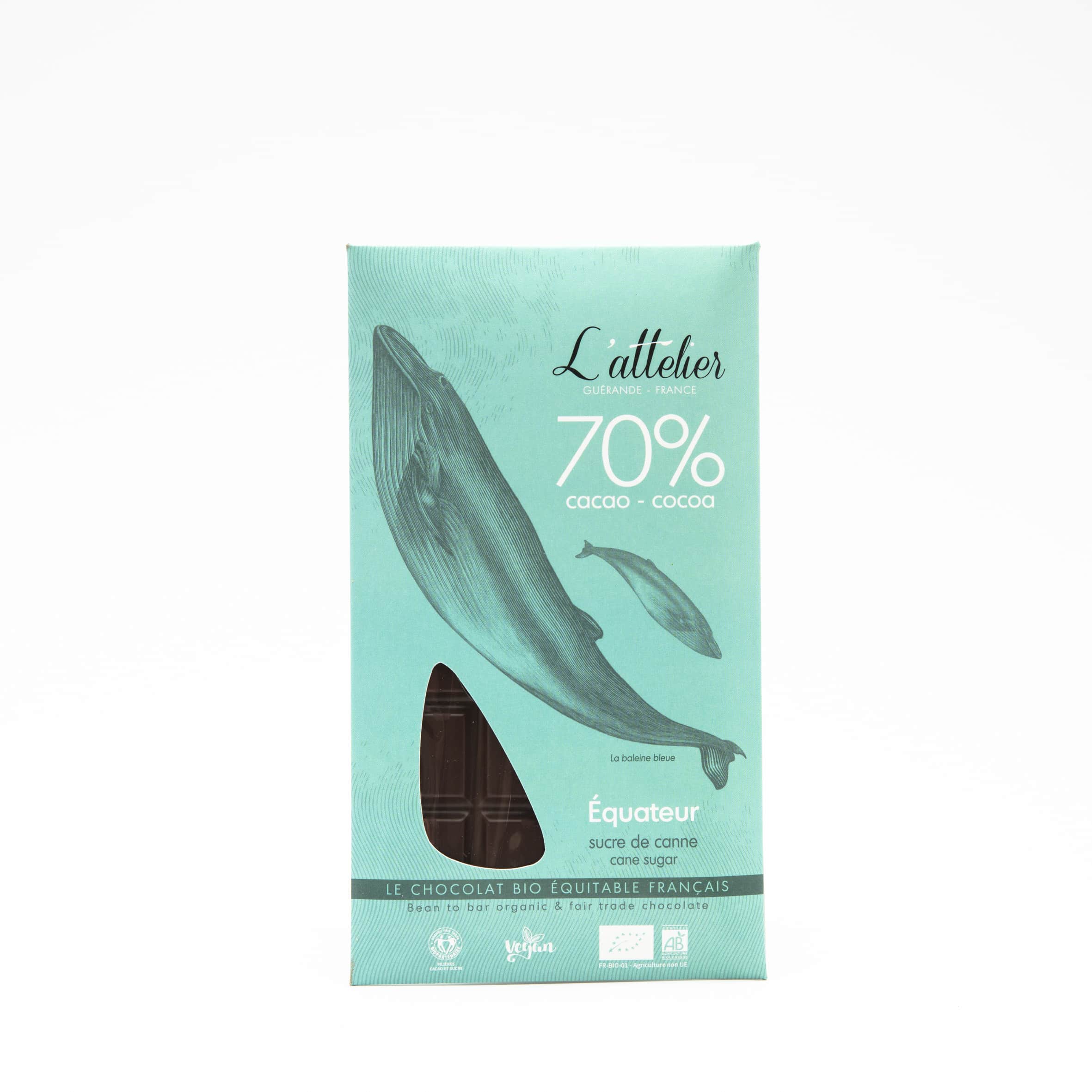 Tablette Chocolat Noir 70% origine Equateur 75g Bean to Bar