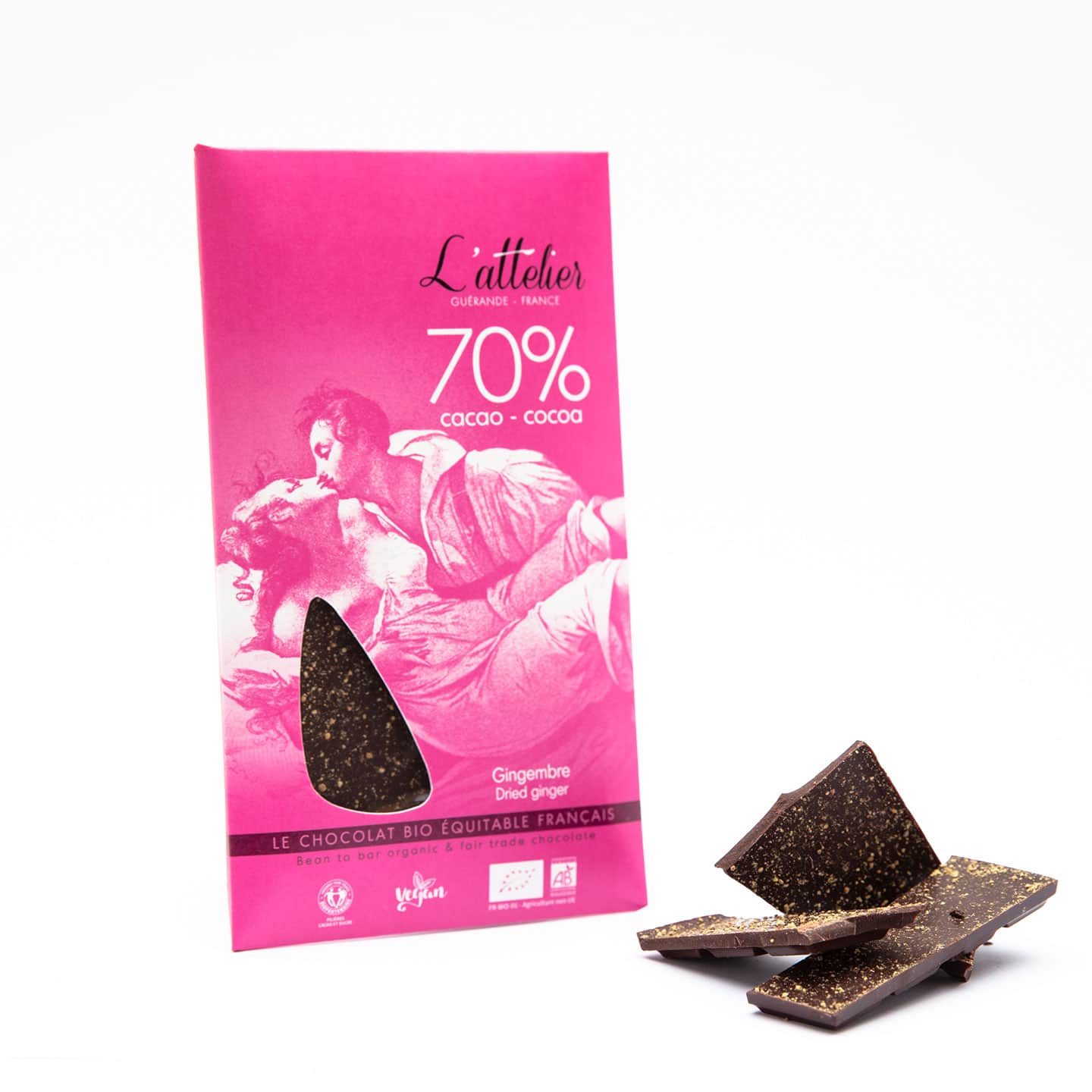 Tablette Chocolat Noir Gingembre 70% 75g