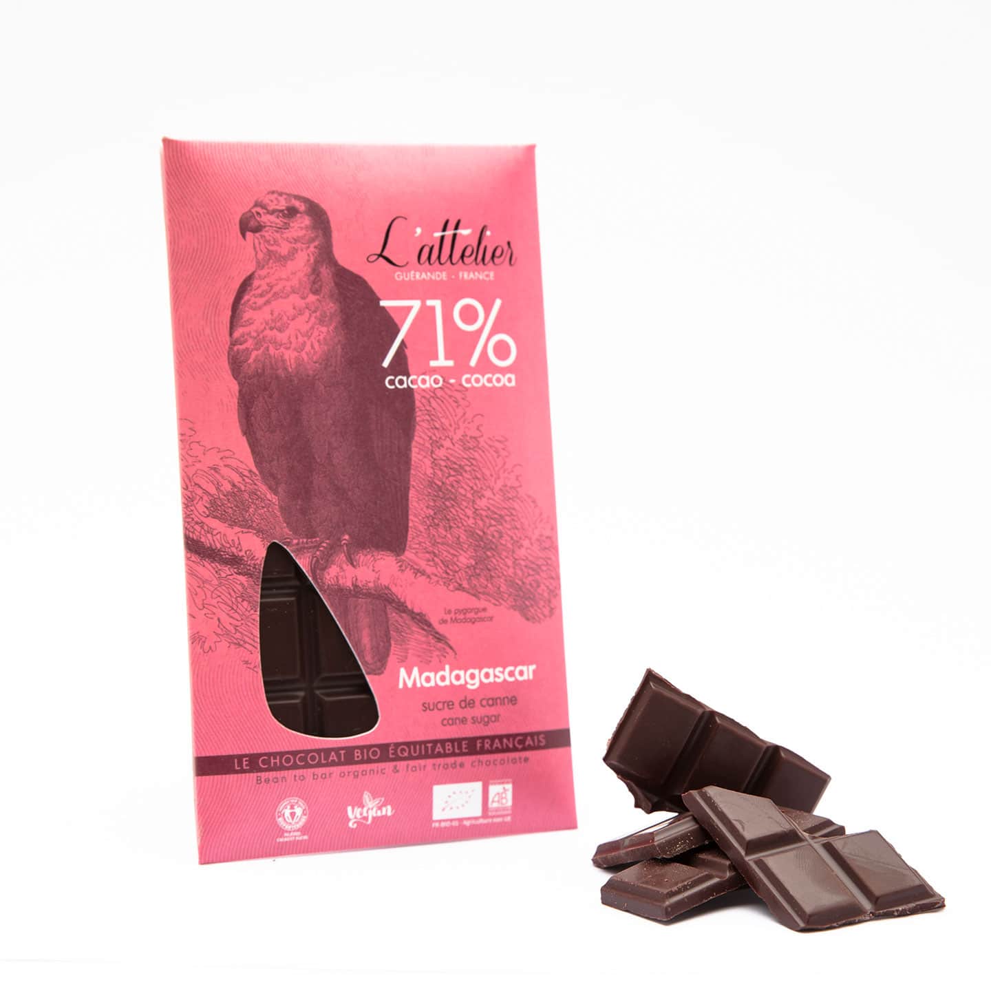 Tablette Chocolat Noir 71% origine Madagascar 75g Bean to Bar