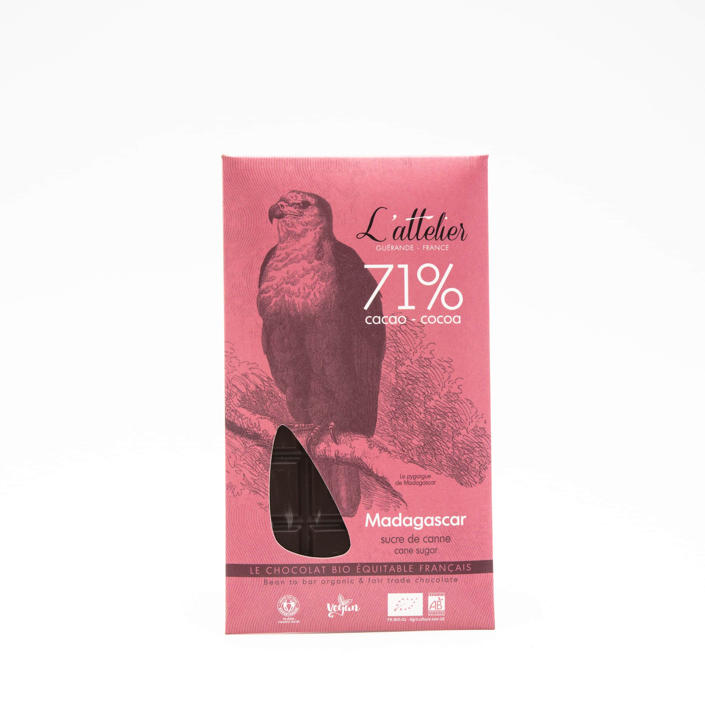 Tablette Chocolat Noir 71% origine Madagascar 75g Bean to Bar
