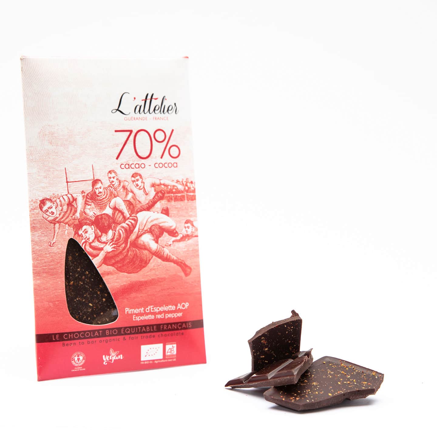 Tablette Chocolat Noir Piment Espelette 70% 75g