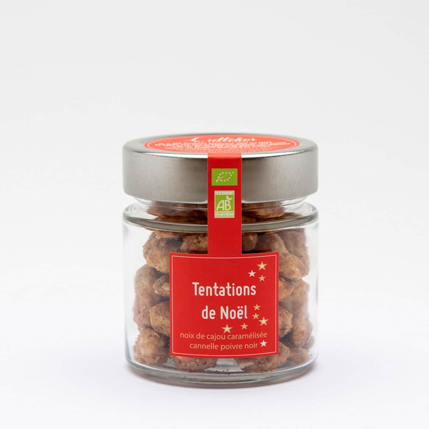 Noix de Cajou Caramélisées Cannelle Poivre Noël 110g Tentation de Noël