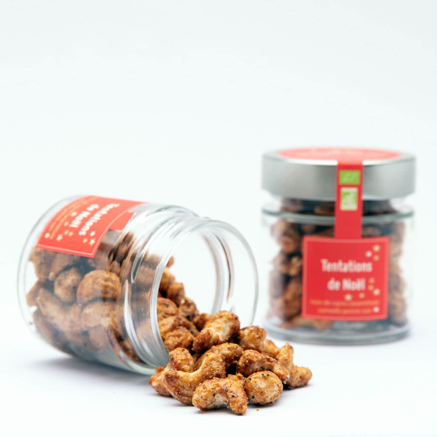 Noix de Cajou Caramélisées Cannelle Poivre Noël 110g Tentation de Noël