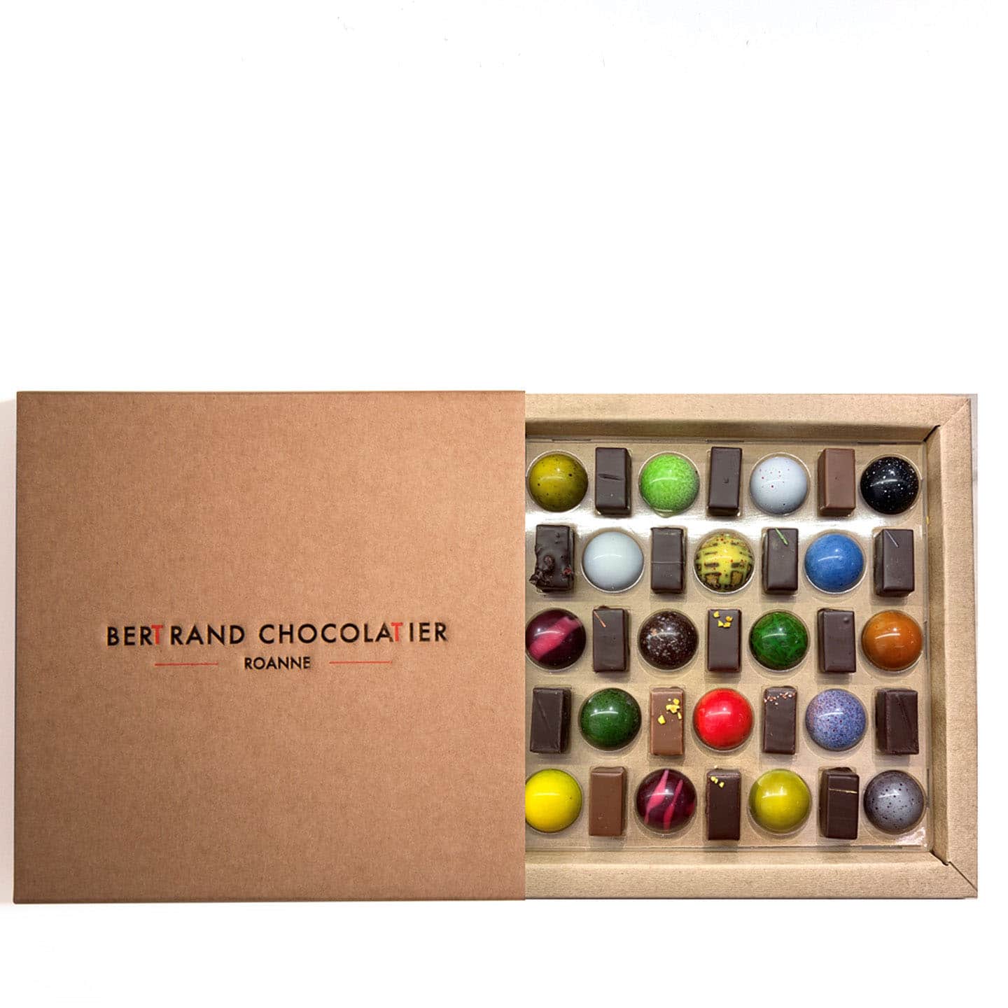 Assortiment Dômes et Classiques Chocolats Noir et Lait 325g - 35 pièces