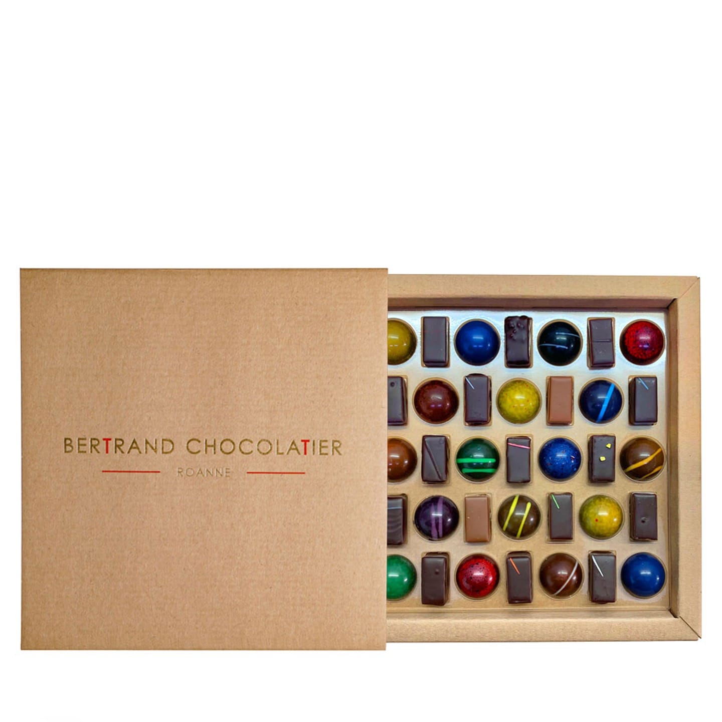 Assortiment Dômes et Classiques Chocolats Noir et Lait 325g - 35 pièces