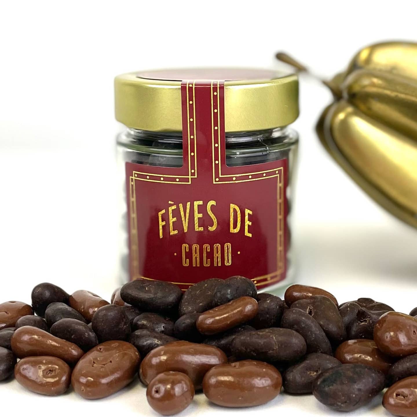 Fèves de Cacao enrobées Chocolat Noir et Lait 150g Croustichoc