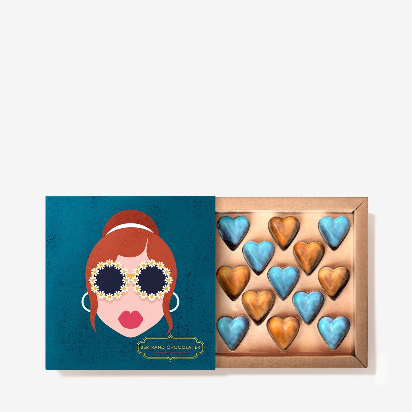 Assortiment Coeurs Chocolat Fête des Mères 145g - 13 pièces Maman Cool Bleu