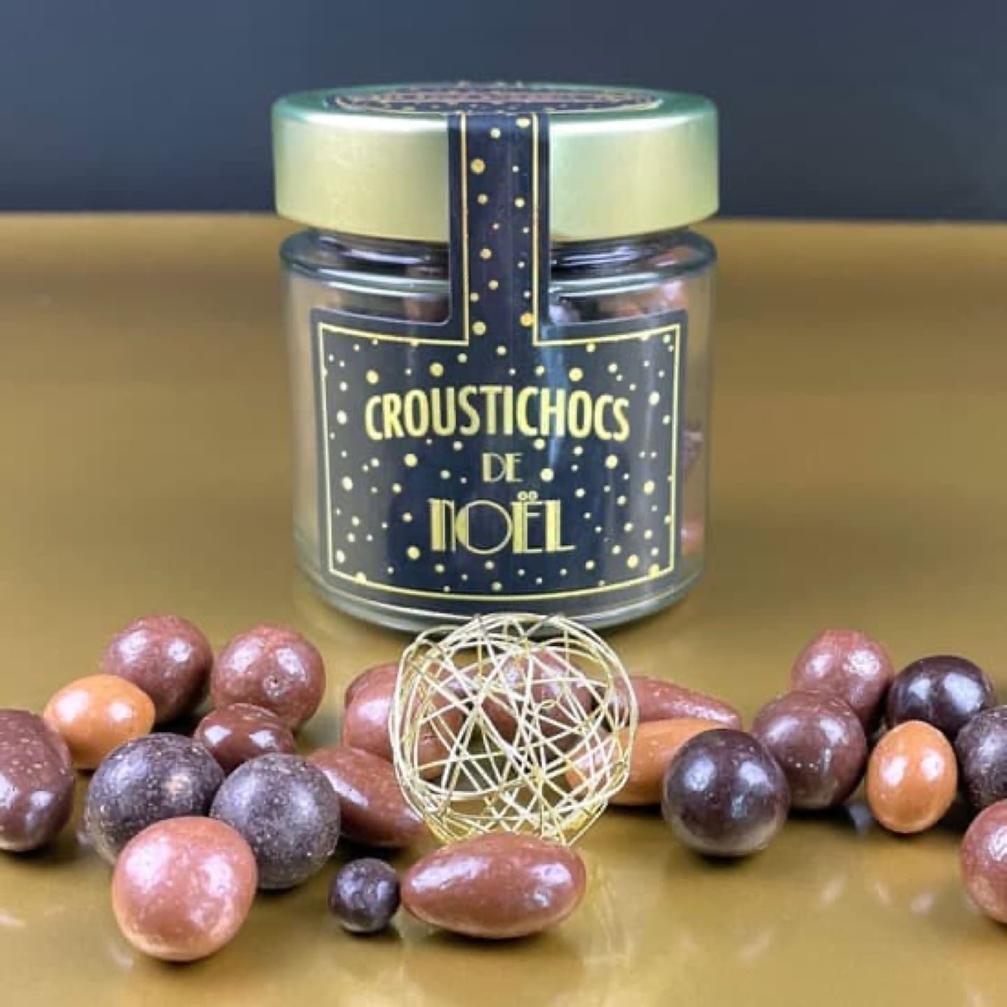 Fruits Secs enrobés Chocolat Noir et Lait Noël 130g Croustichoc