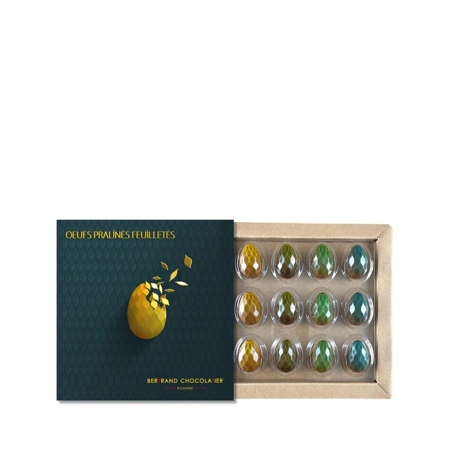 Coffret Oeufs Praliné Chocolat Pâques 95g - 16 pièces