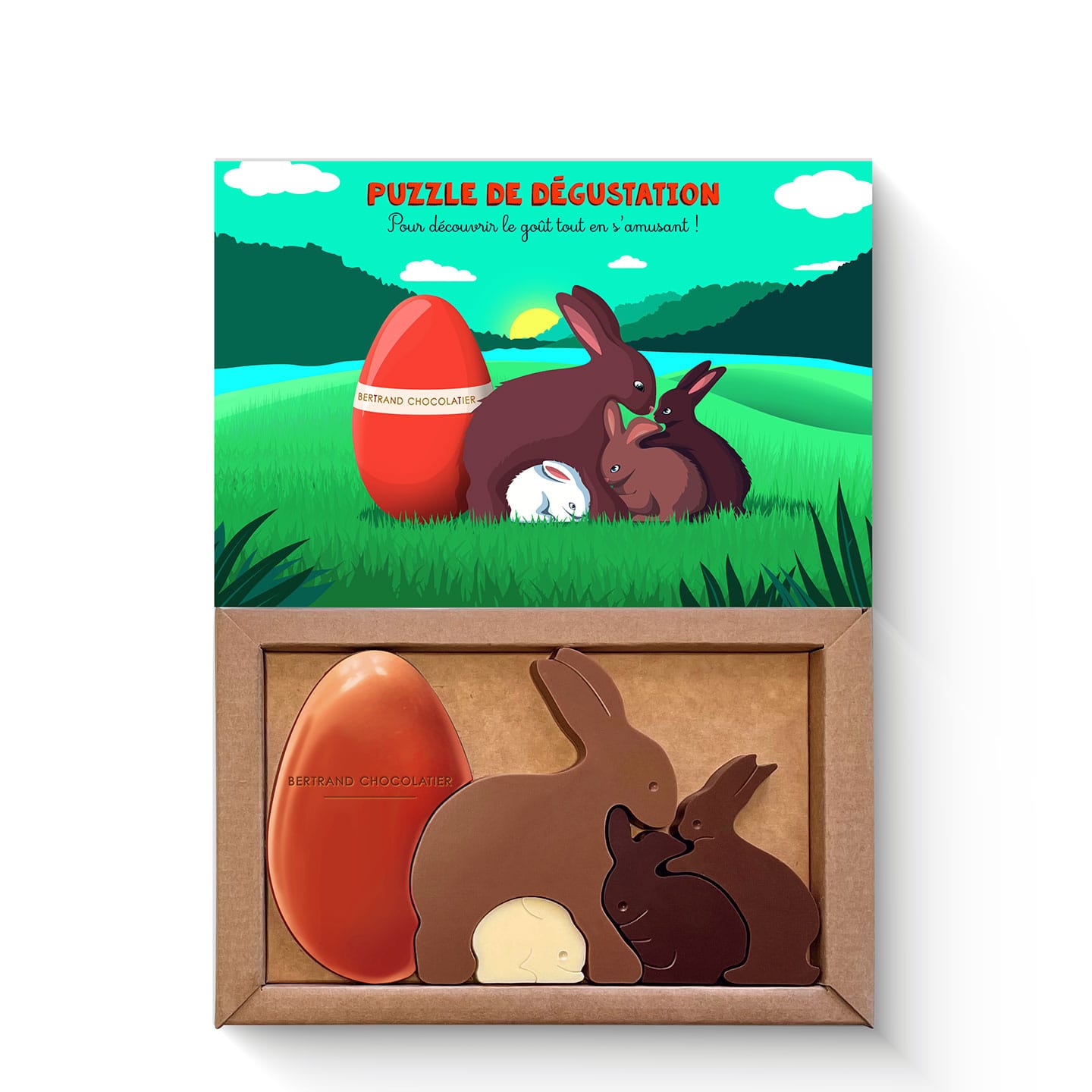 Bertrand Chocolatier • Puzzle Lapin Chocolat Pâques 70g