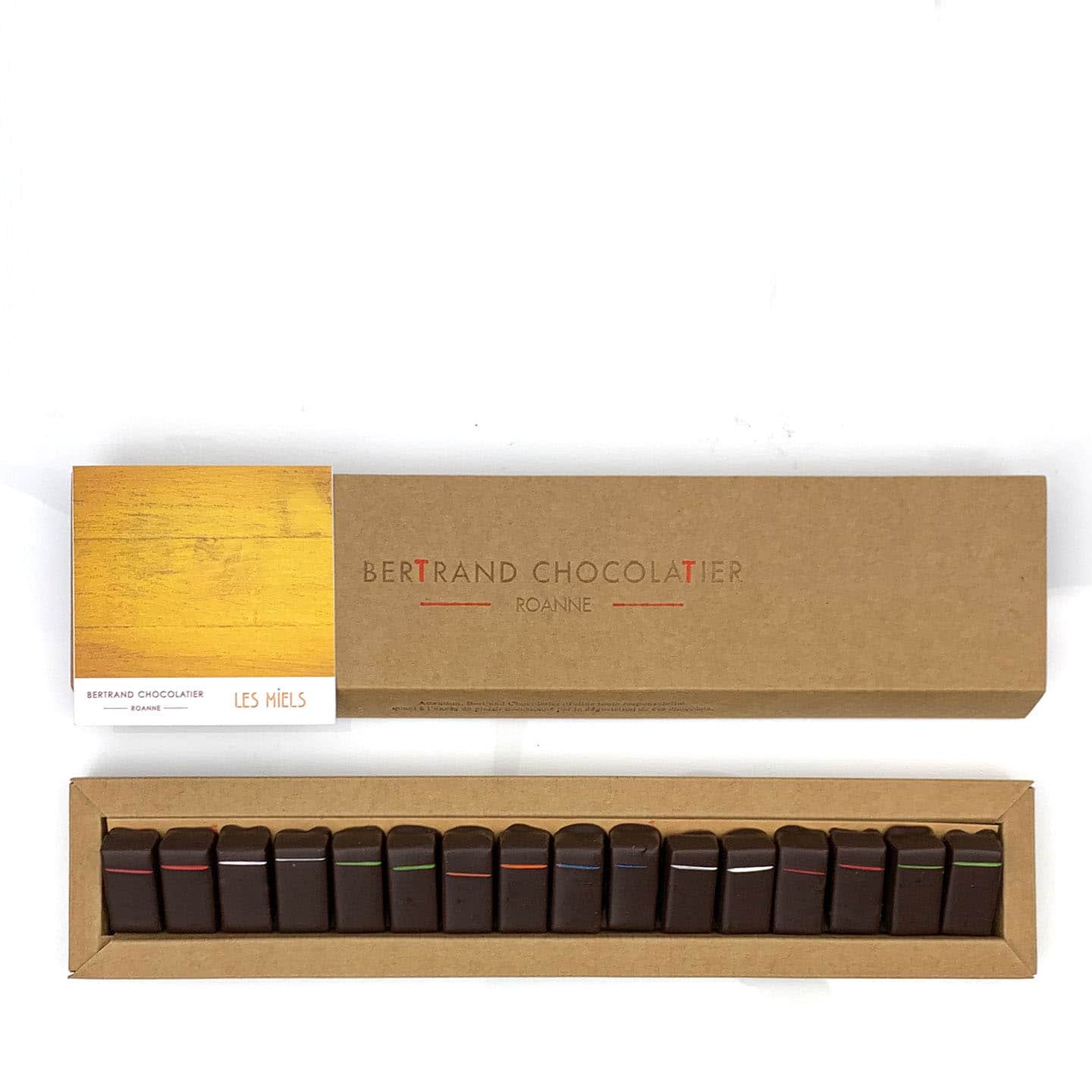 Assortiment Ganache Chocolat Noir & Miel 130g - 16 pièces