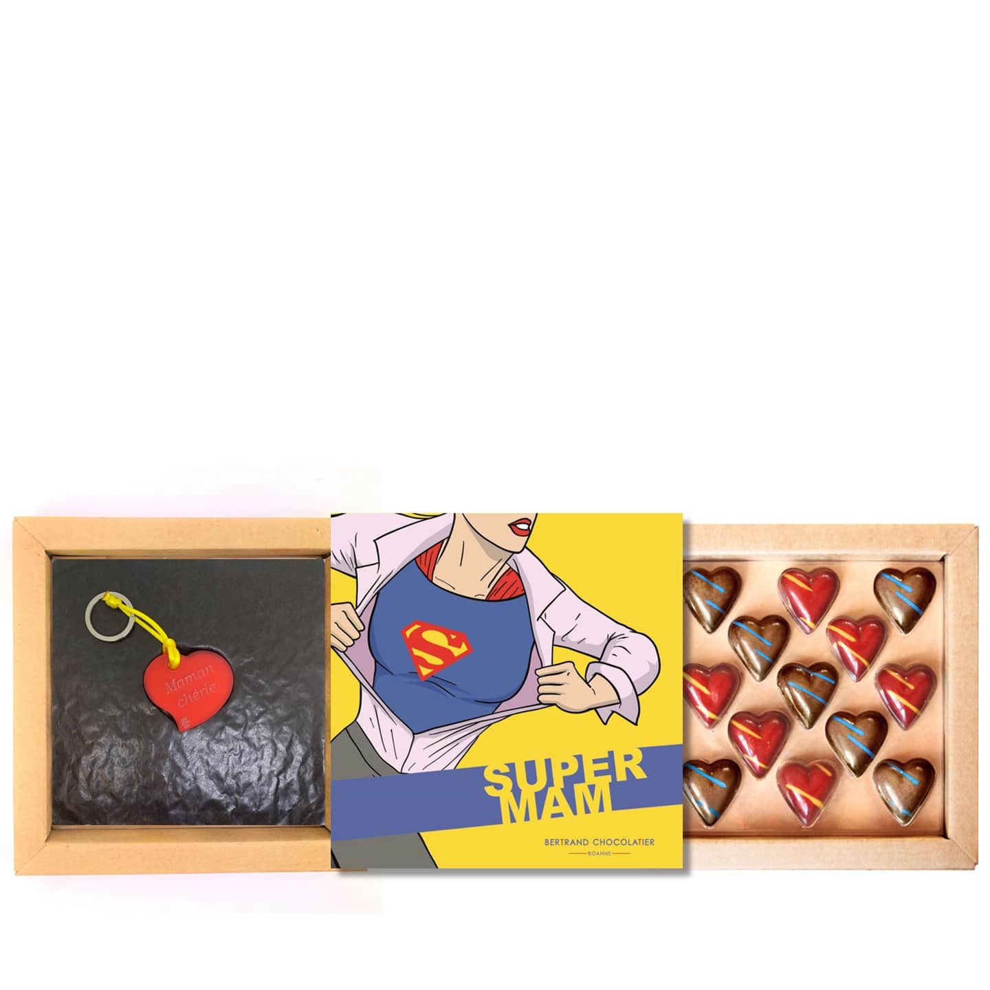 Assortiment Coeurs Chocolat Noir et Lait + bijou