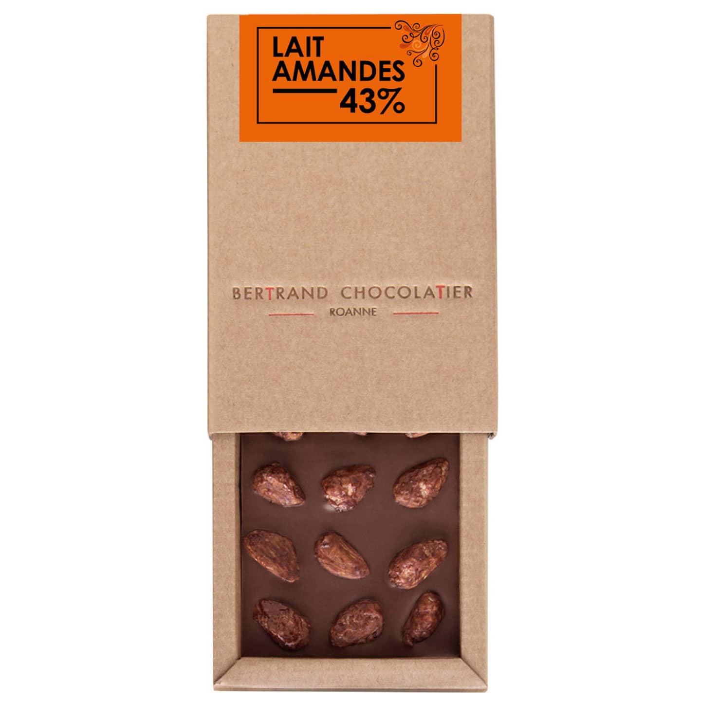 Tablette chocolat Lait Amandes 43%100g