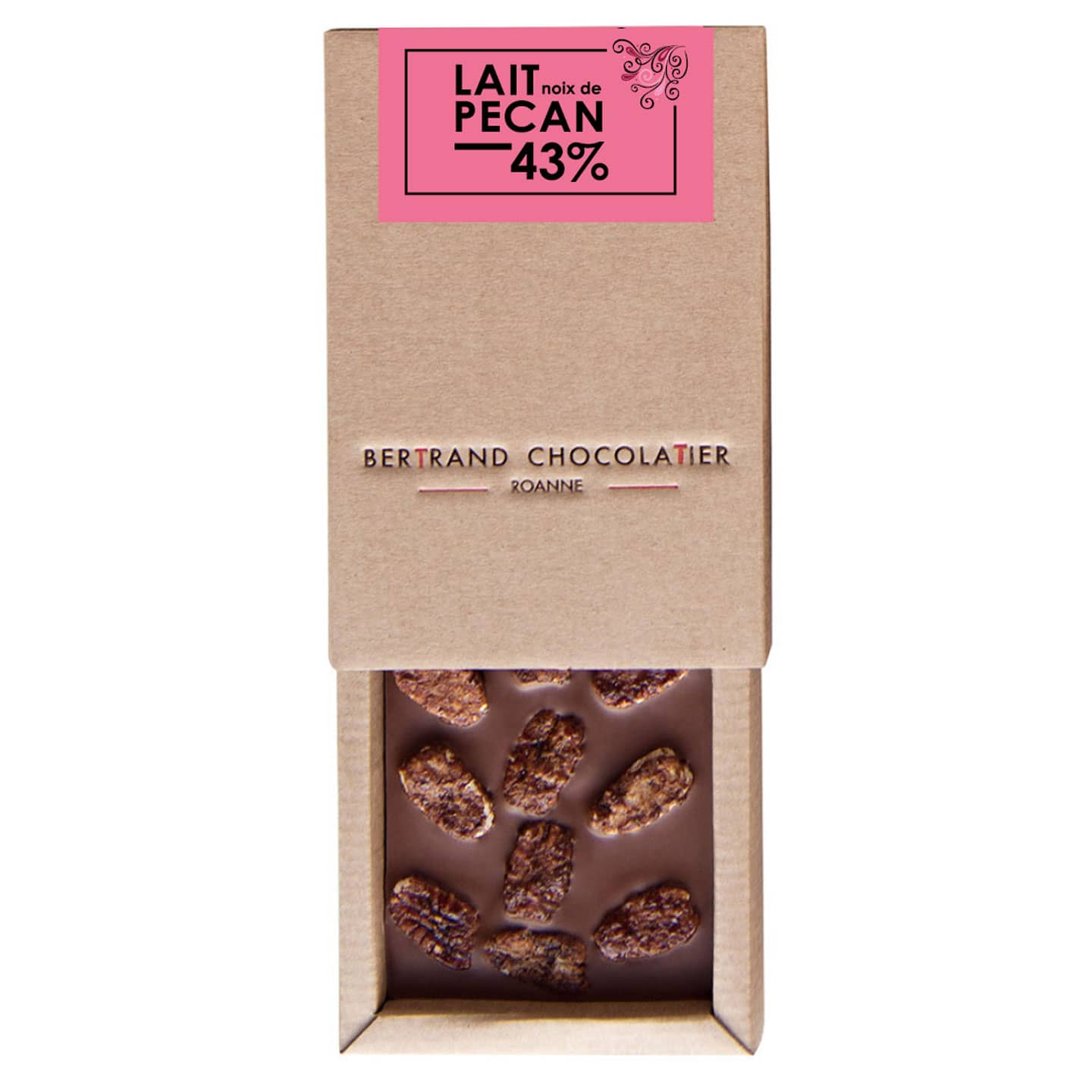 Tablette chocolat Lait Noix de Pecan 43% 100g