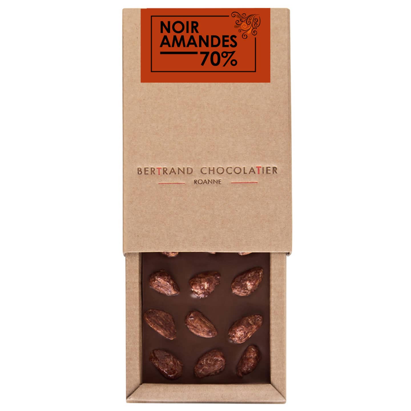 Tablette Chocolat Noir Amandes 70% 100g