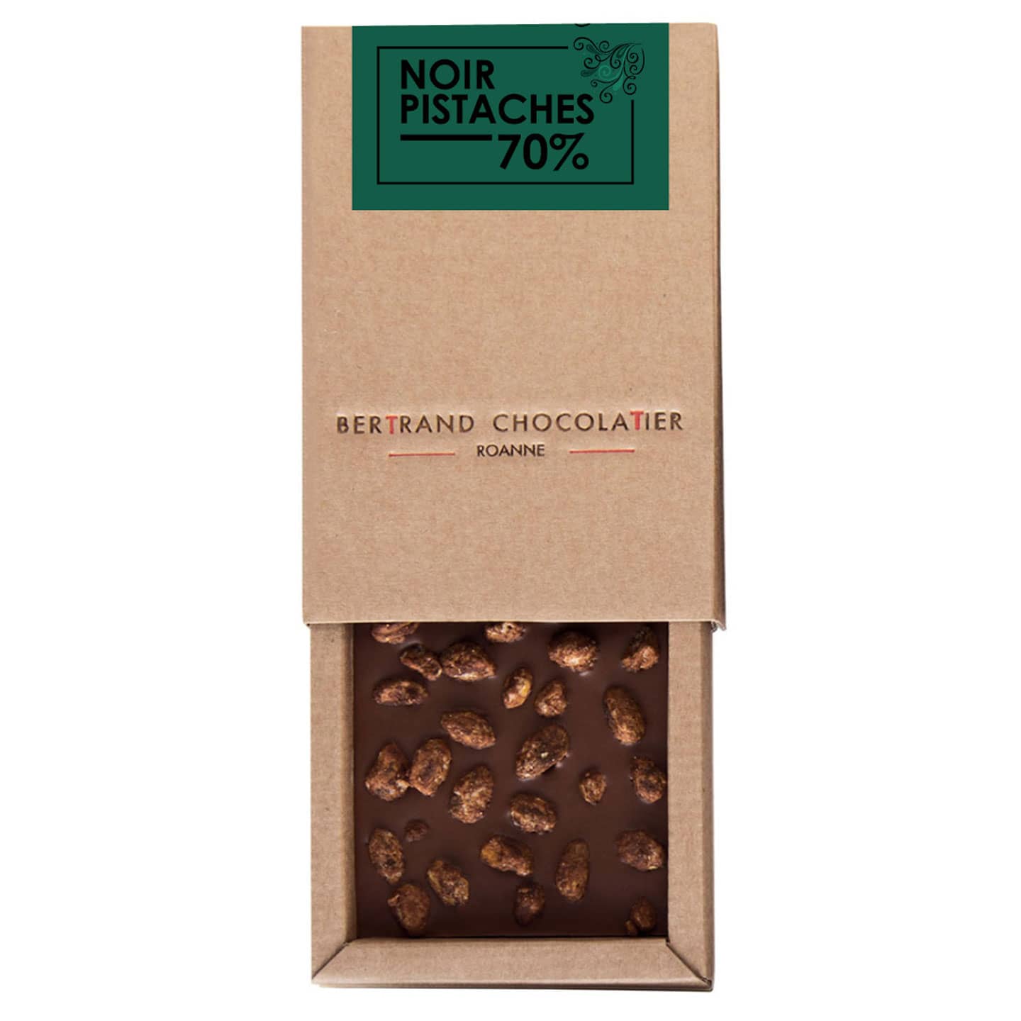 Tablette Chocolat Noir Pistache 70% 100g