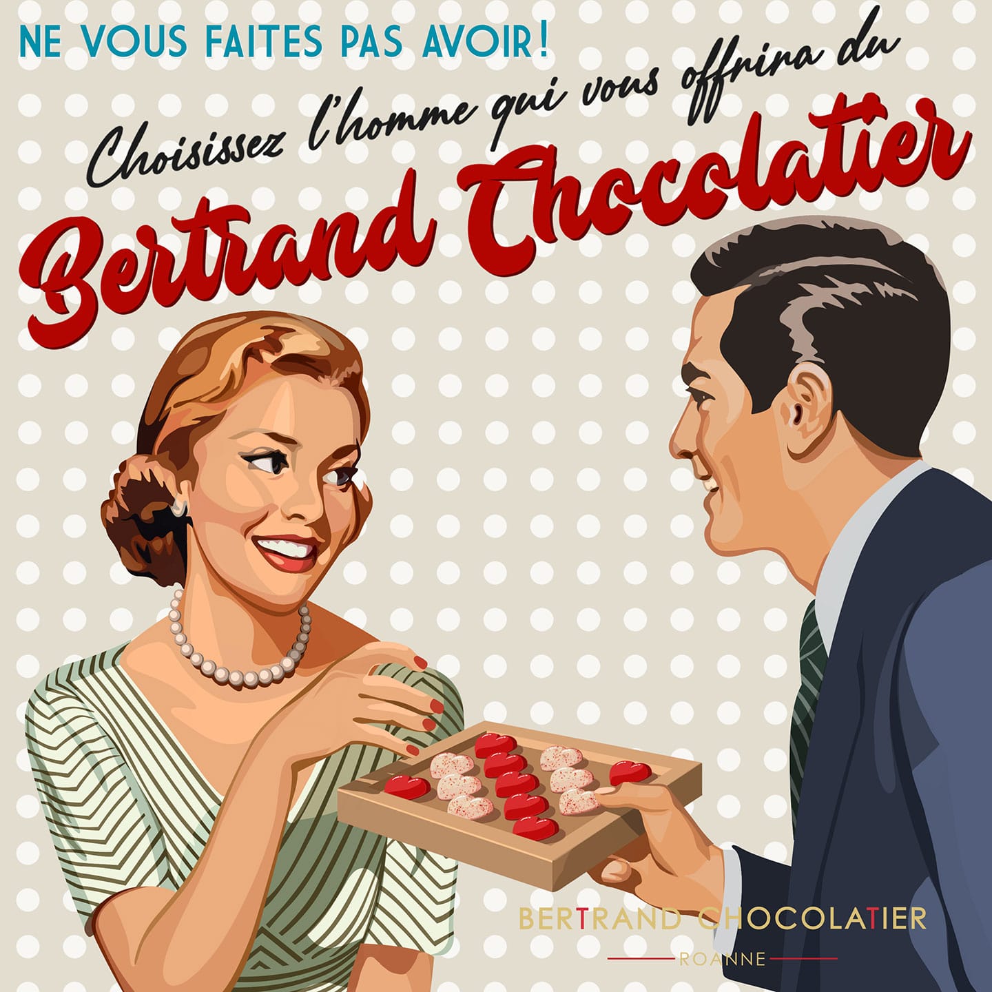 Coeurs Ganaches Chocolat parfumés Saint Valentin 130g - 13 pièces Blanc