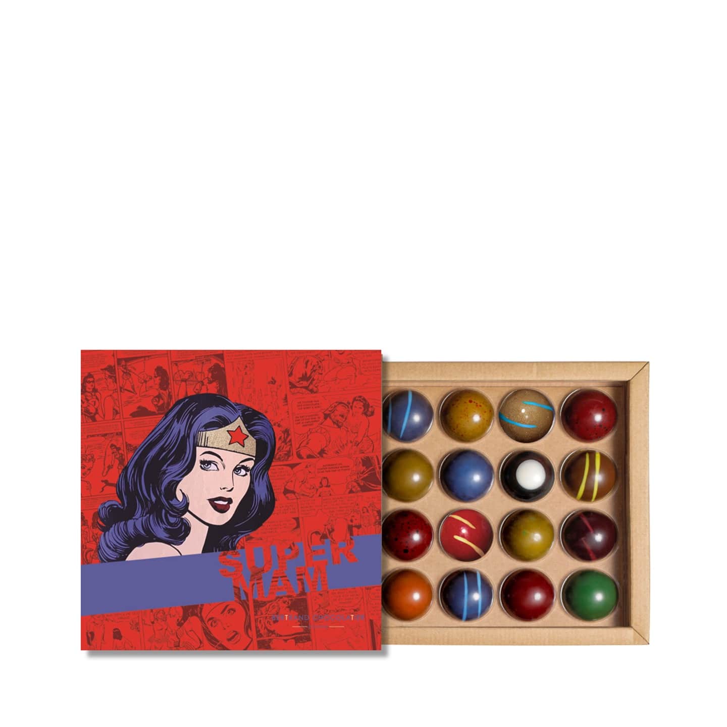 Assortiment Dômes Chocolat Noir et Lait Fête des Mères Rouge 145g - 16 pièces