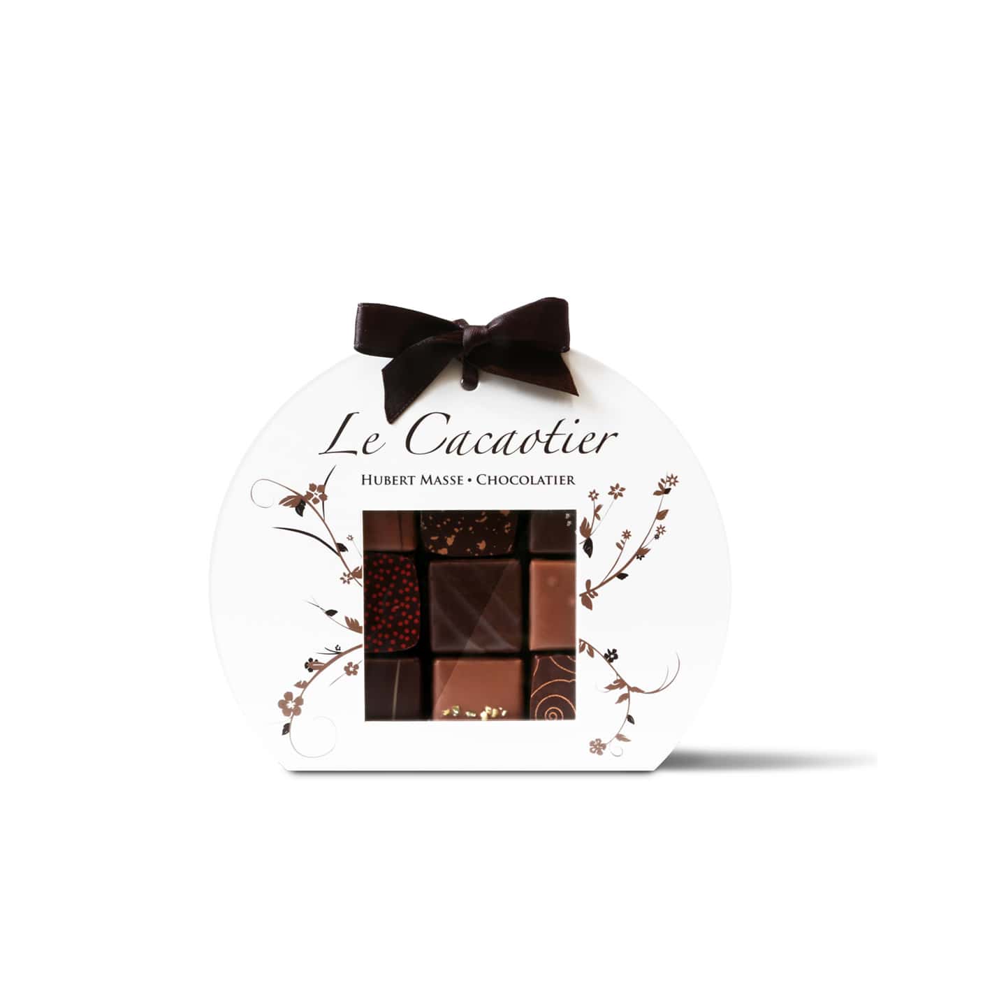Assortiment Chocolats Noir et Lait Coffret Rond 80g - 9 pièces
