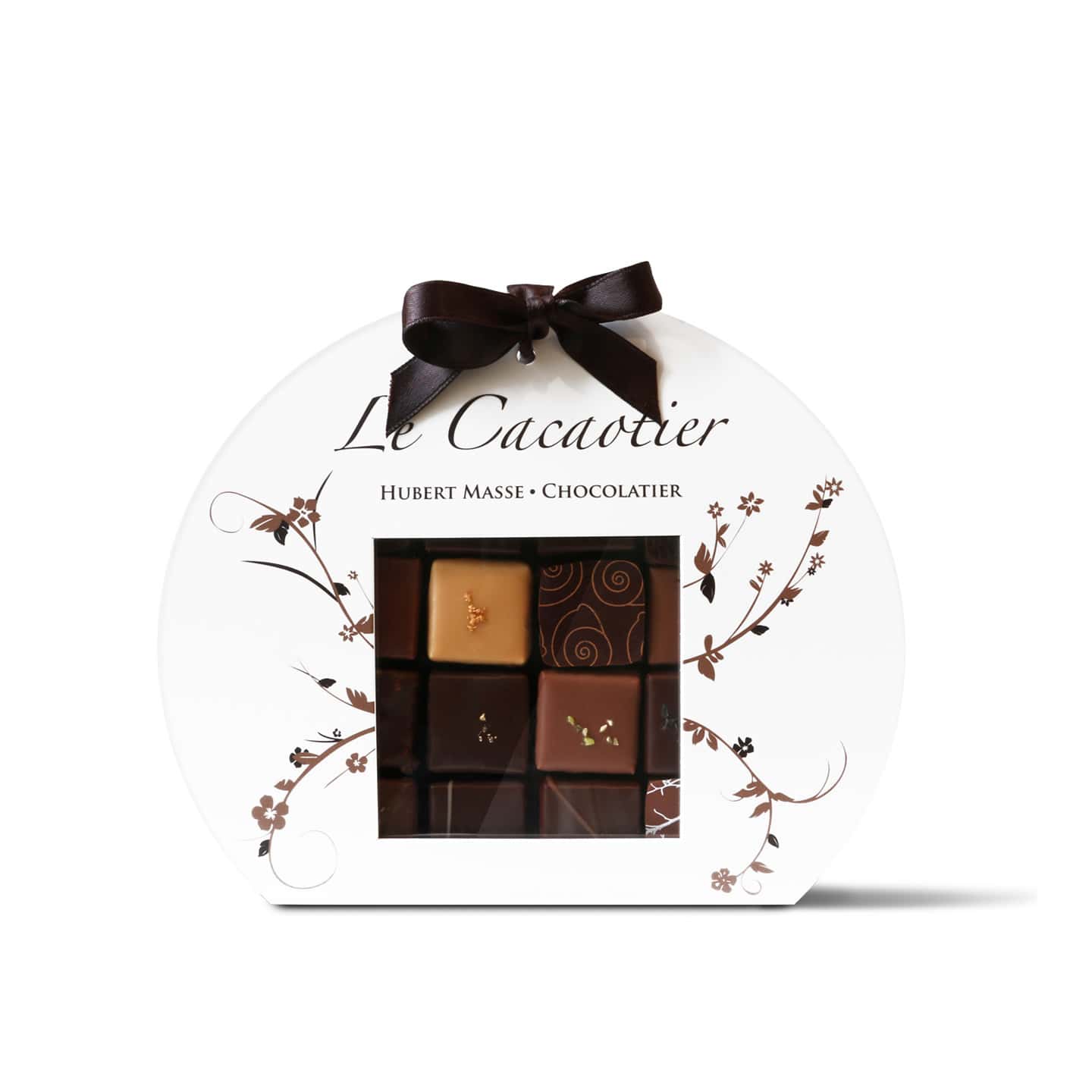 Assortiment Chocolats Noir et Lait Coffret Rond 140g - 16 pièces