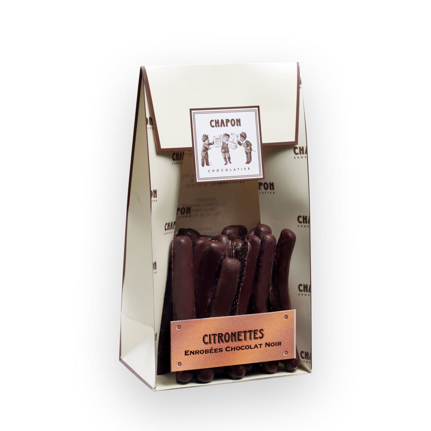 Citronnette confite enrobée Chocolat Noir 150g