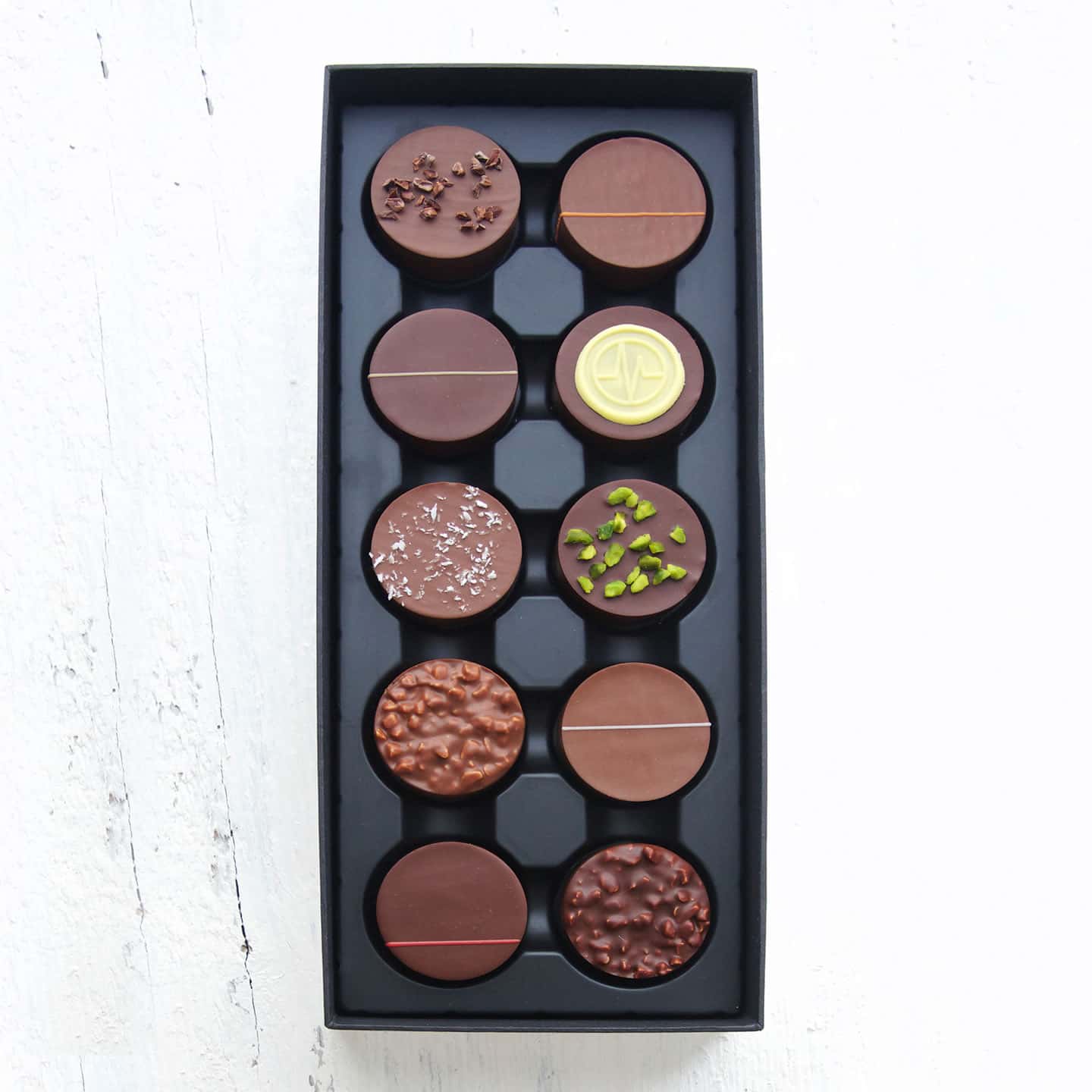 Chocolat Noir et Lait Biscuit Brownie Ganache 200g - 10 pièces Koonie
