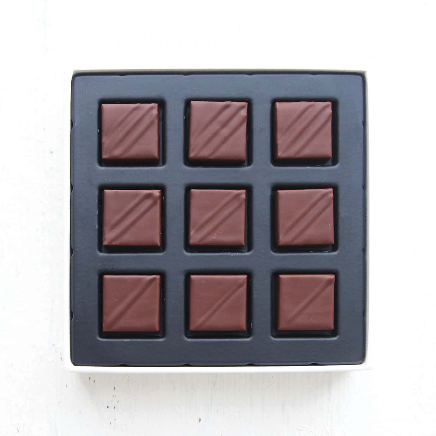 Assortiment Chocolats Ganache Noir d'Origine 45g - 9 pièces