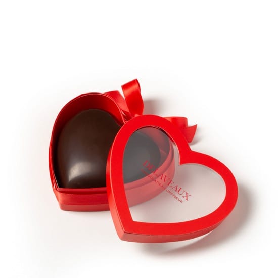 Coeur Chocolat Noir garni Saint Valentin