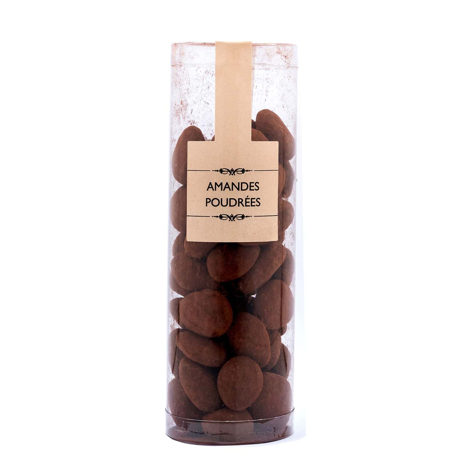 Amandes enrobées Chocolat Noir Poudre de Cacao 130g