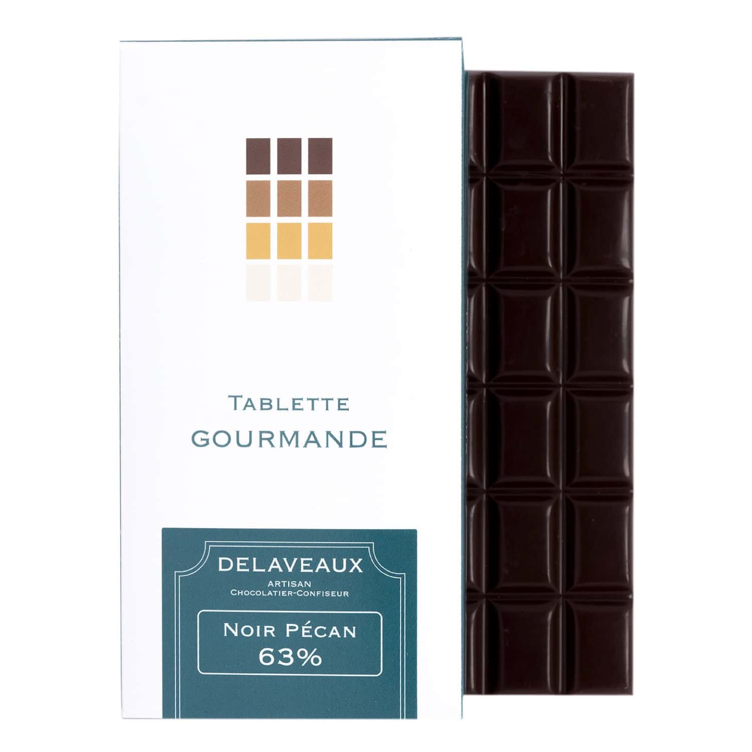 Tablette Chocolat Noir Noix de Pécan 63% 100g