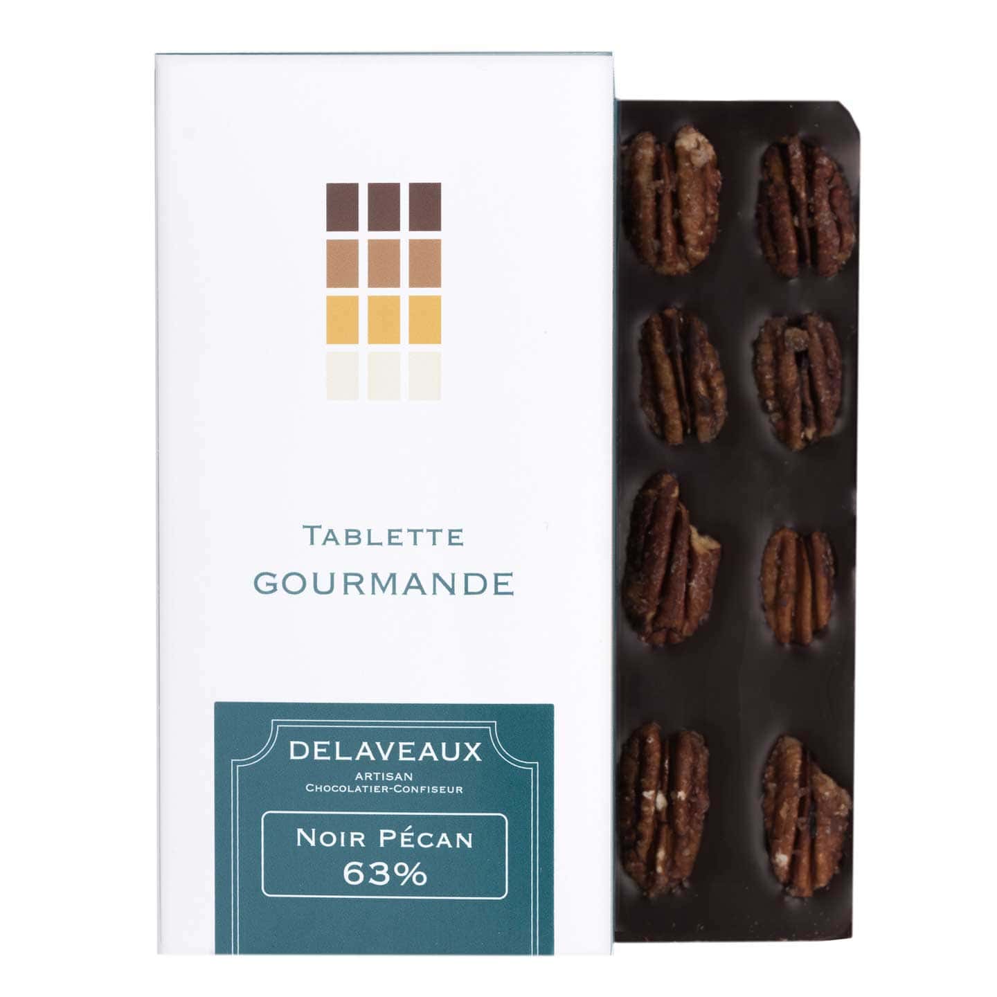 Tablette Chocolat Noir Noix de Pécan 63% 100g