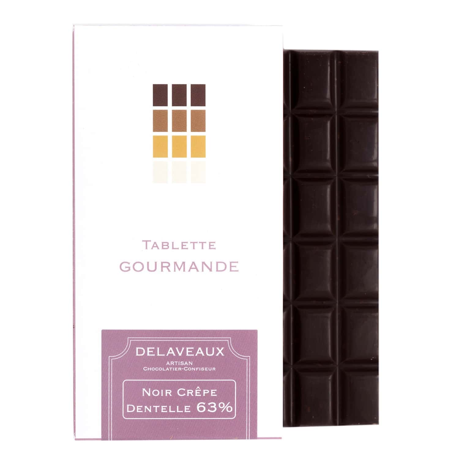 Tablette Chocolat Noir Crêpe Dentelle 63% 80g