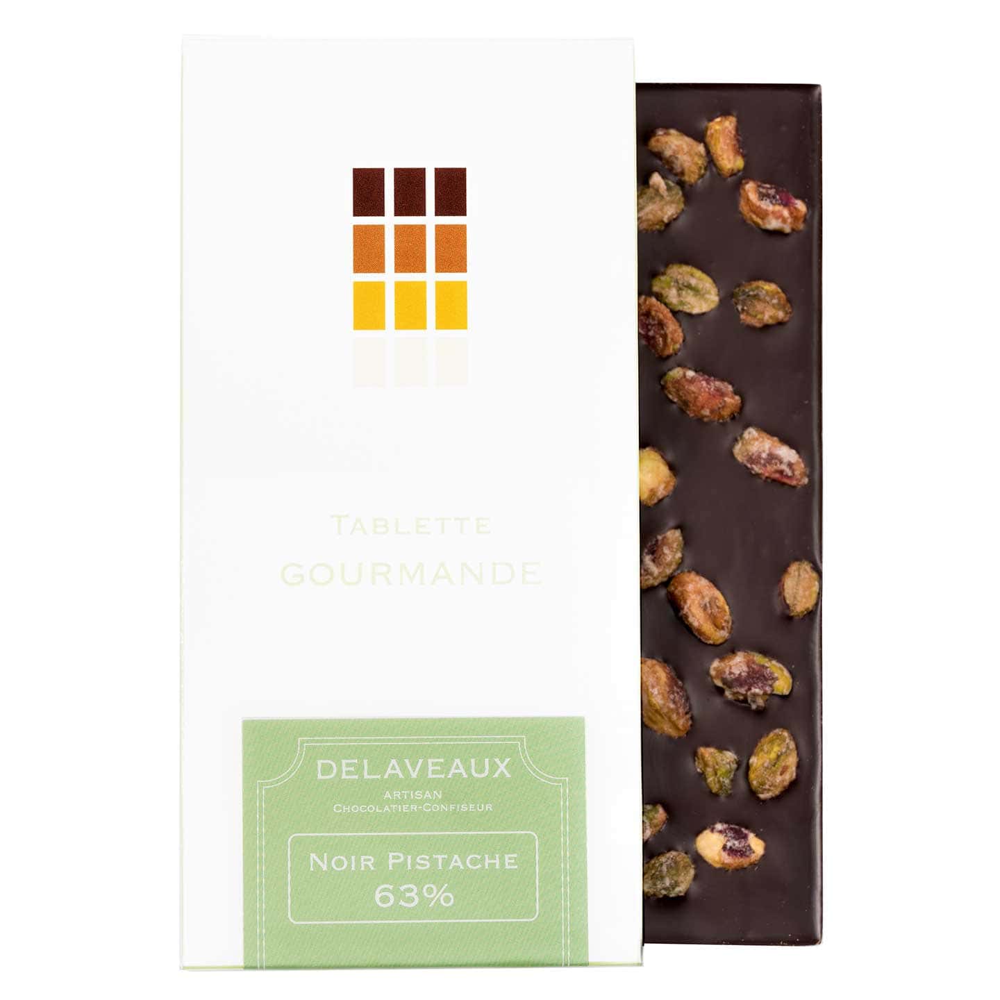 Tablette Chocolat Noir Pistache 63% 100g