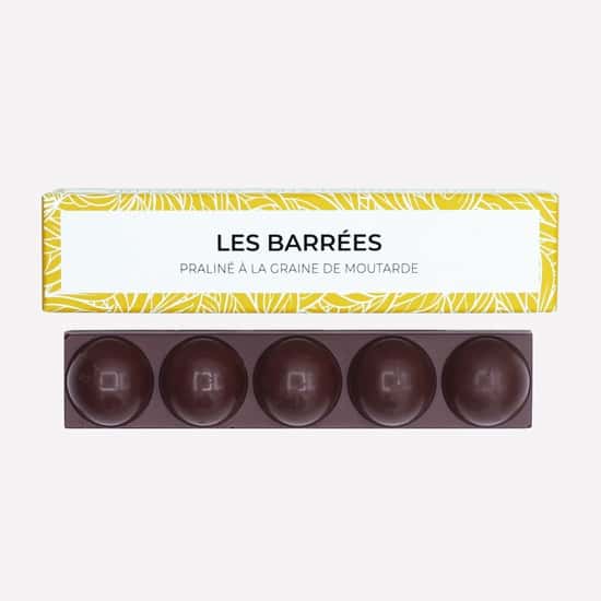 Praliné Chocolat Noir Noisettes Moutarde