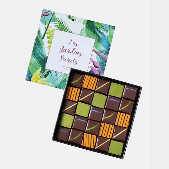 Assortiment Ganaches Florales & Végétales Chocolat Noir et Lait