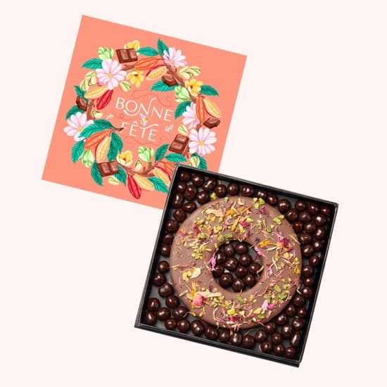 Couronne Chocolat Lait et Gourmandises Noir Fête des Mères