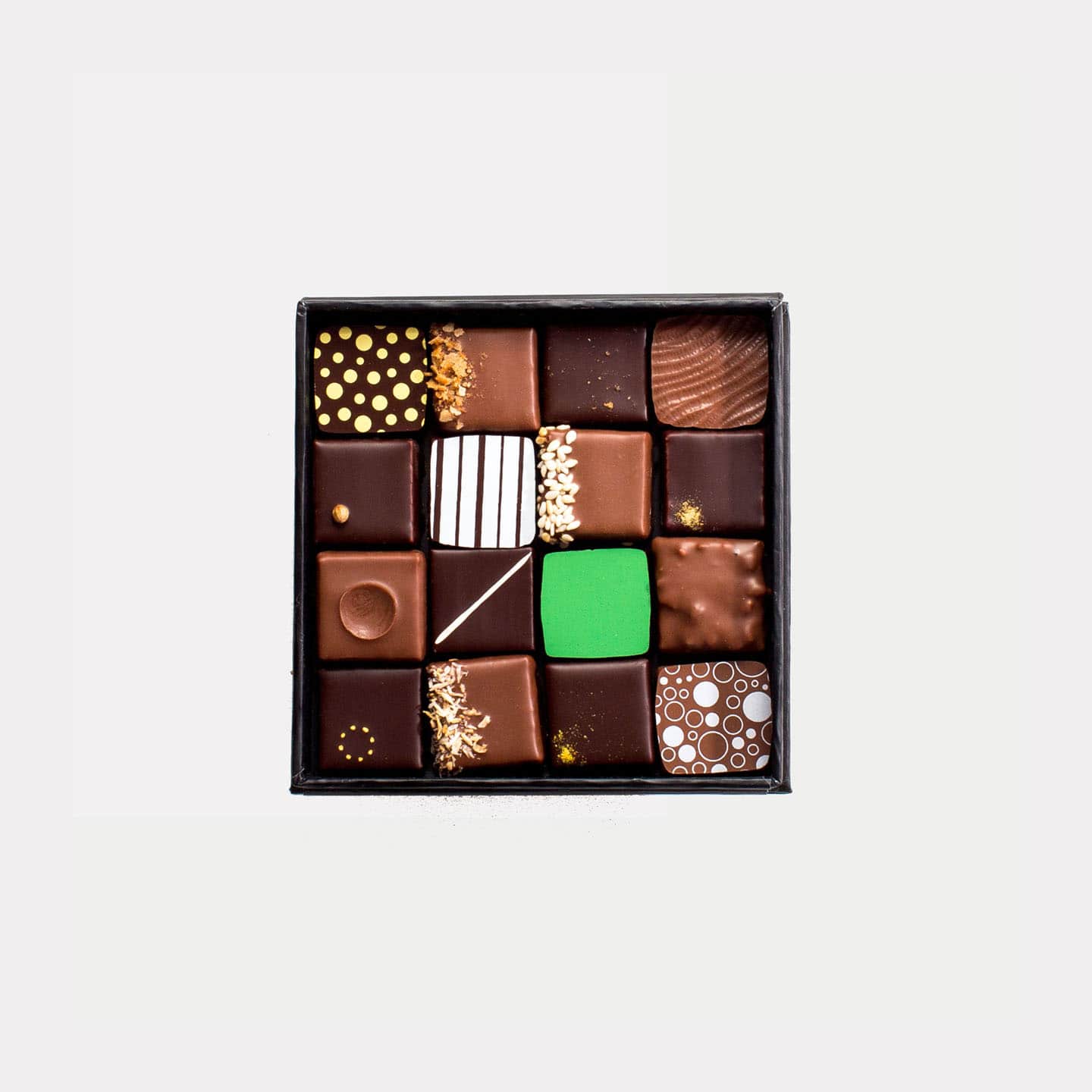 Assortiment Chocolats Noir et Lait 80g - 16 pièces