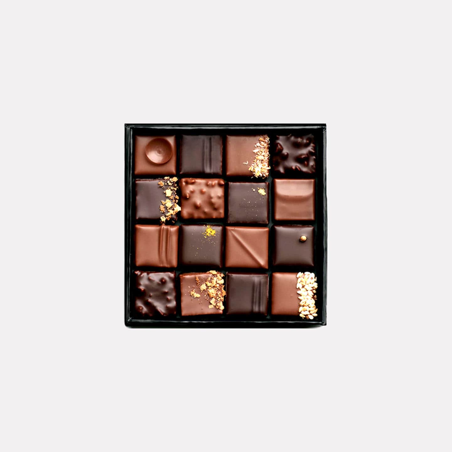 Assortiment Chocolats Pralinés Noir et Lait 80g - 16 pièces
