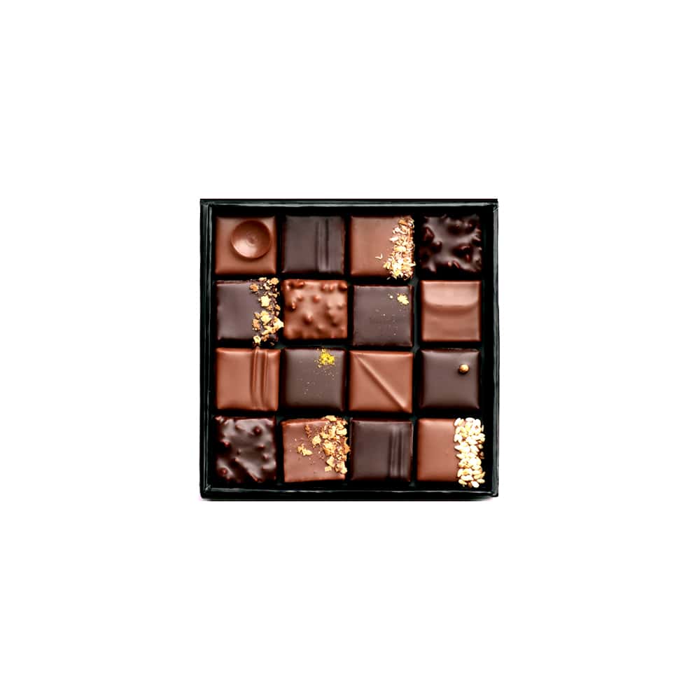 Assortiment Chocolats Pralinés Noir et Lait 80g - 16 pièces